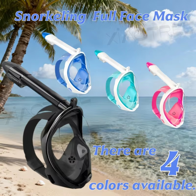 Freediving Mask Set - Underwater Snorkeling Full Face Children Swimming