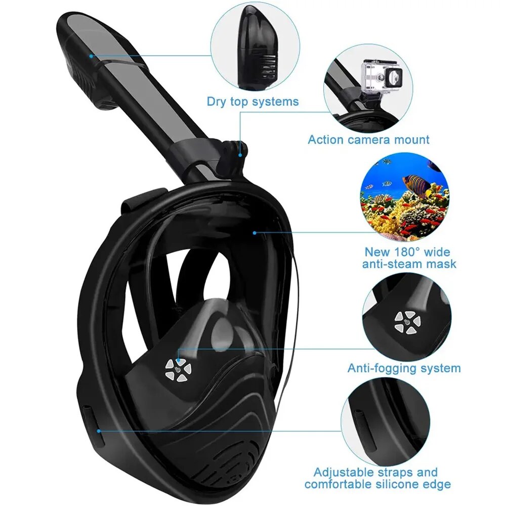 Underwater Snorkeling Full Fac - Freediving Mask Set 评论和价格