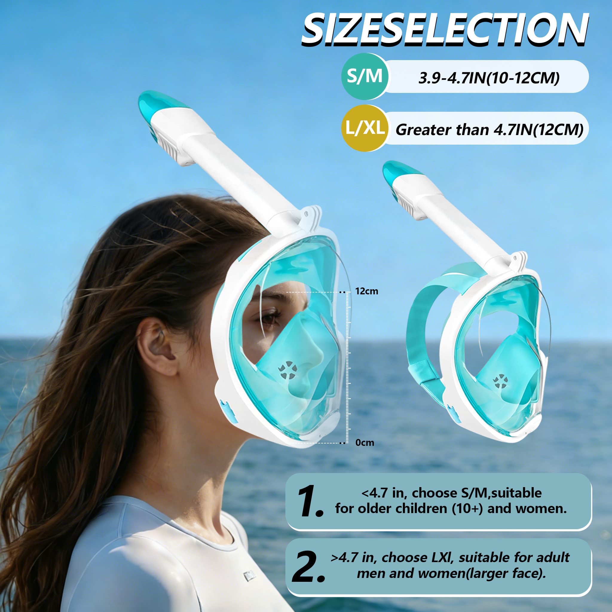 Underwater Snorkeling Full Fac - Freediving Mask Set 评论和价格