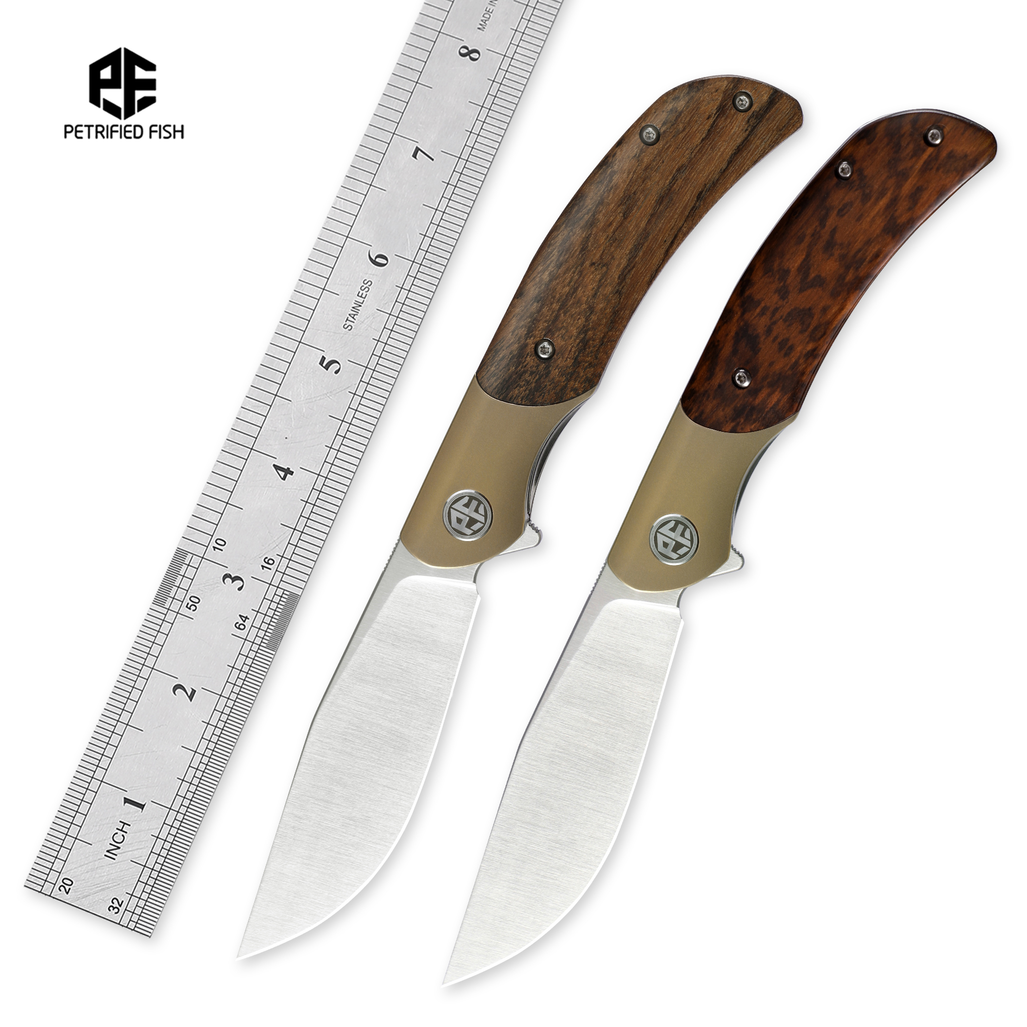 Petrified Fish PFP09 Folding K - Dive Knife Titanium 评论和价格