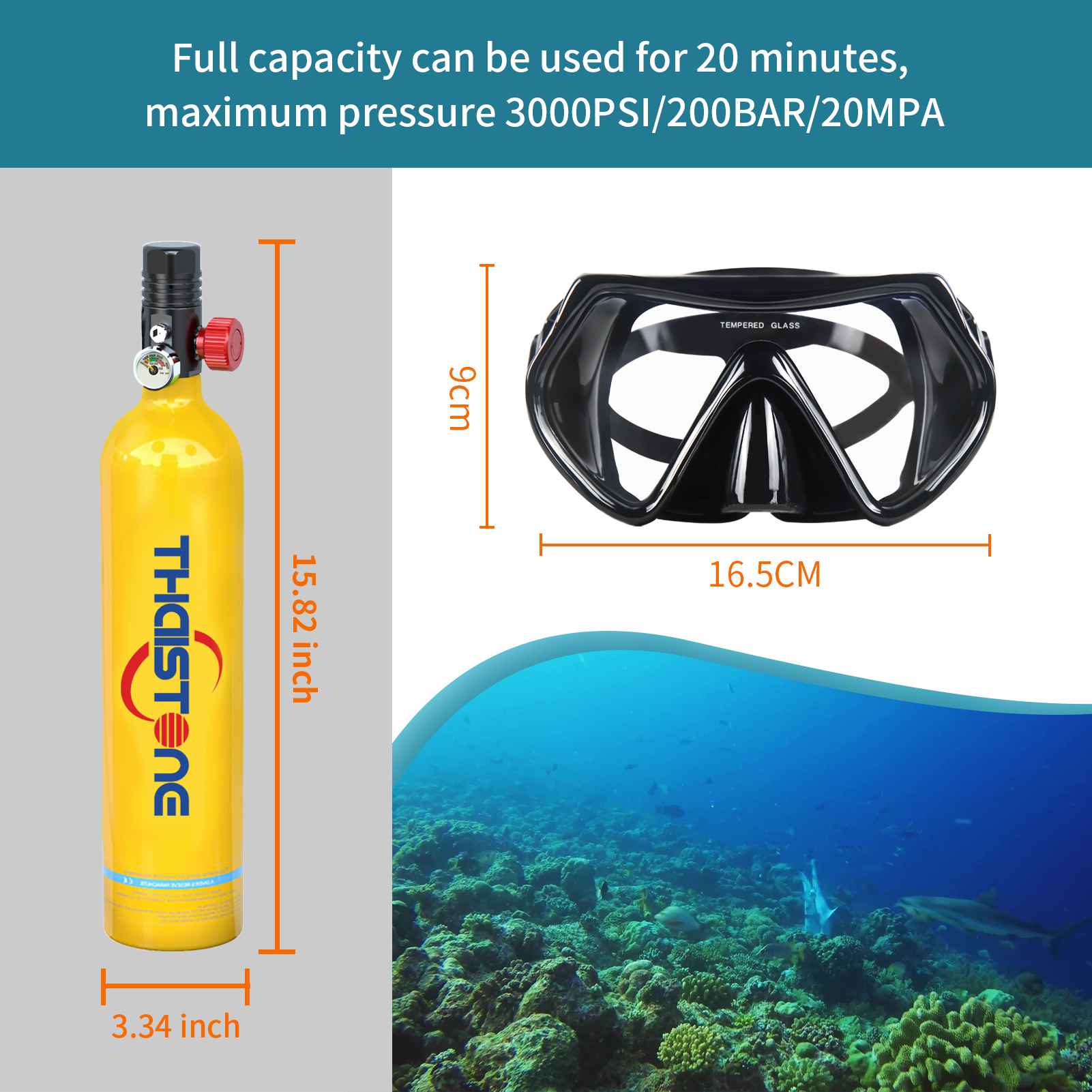 THAISTONE-1L Portable Scuba Di - Aquatic Diving 评论和价格