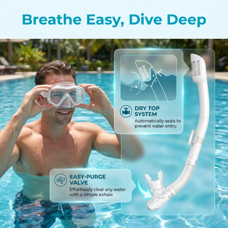 2Pcs Anti-Fog Leak-Proof House - Freediving Mask Set 评论和价格