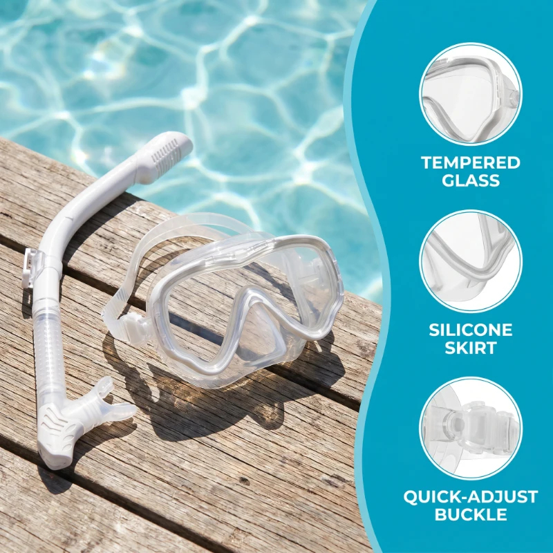 2Pcs Anti-Fog Leak-Proof House - Freediving Mask Set 评论和价格