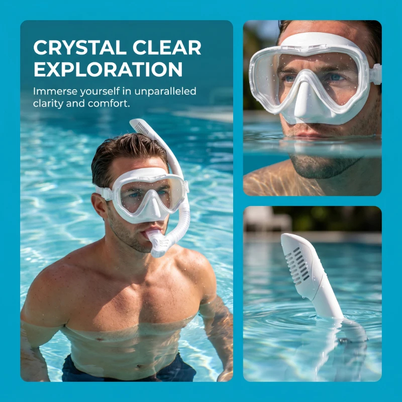 2Pcs Anti-Fog Leak-Proof House - Freediving Mask Set 评论和价格