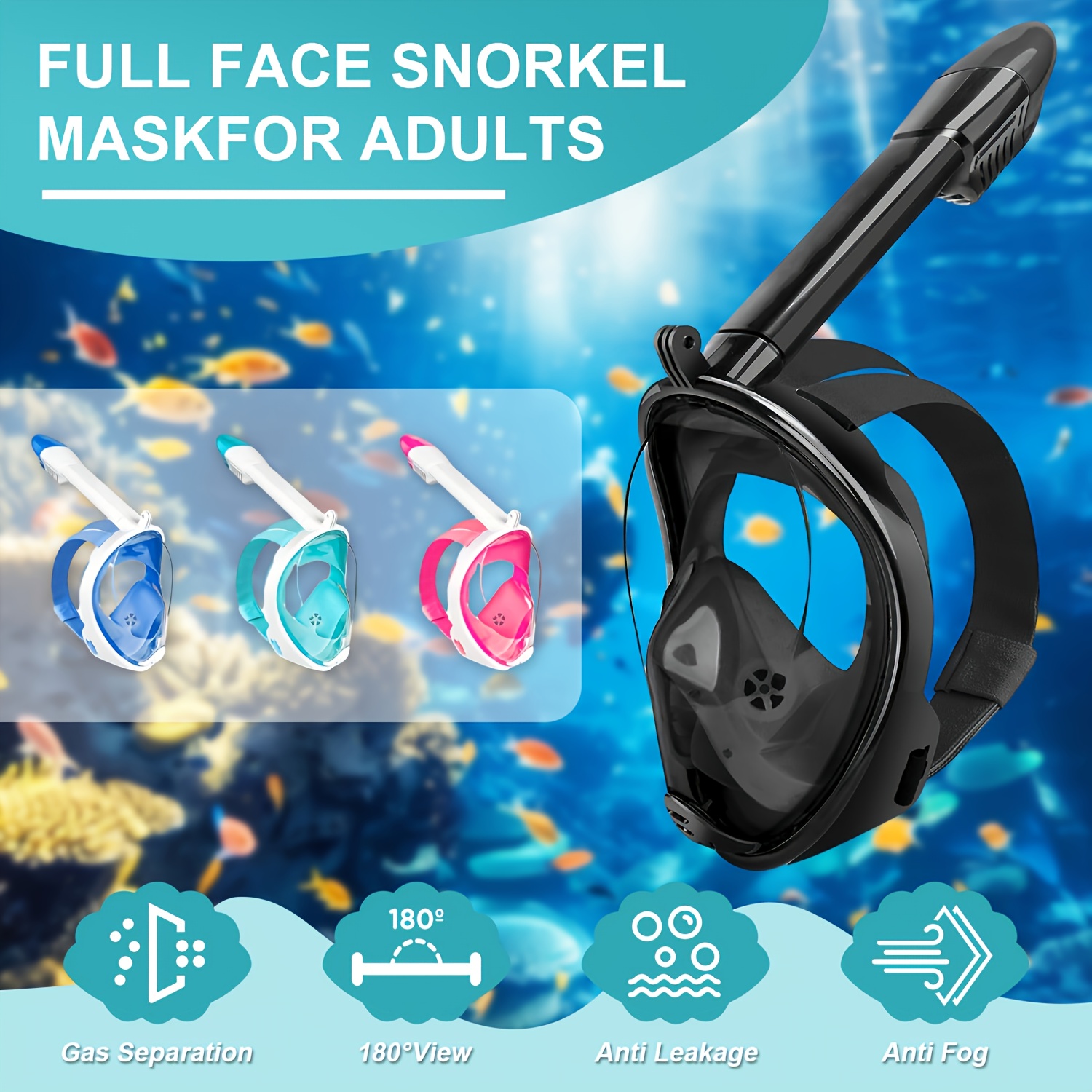 Underwater Snorkeling Full Fac - Freediving Mask Set 评论和价格