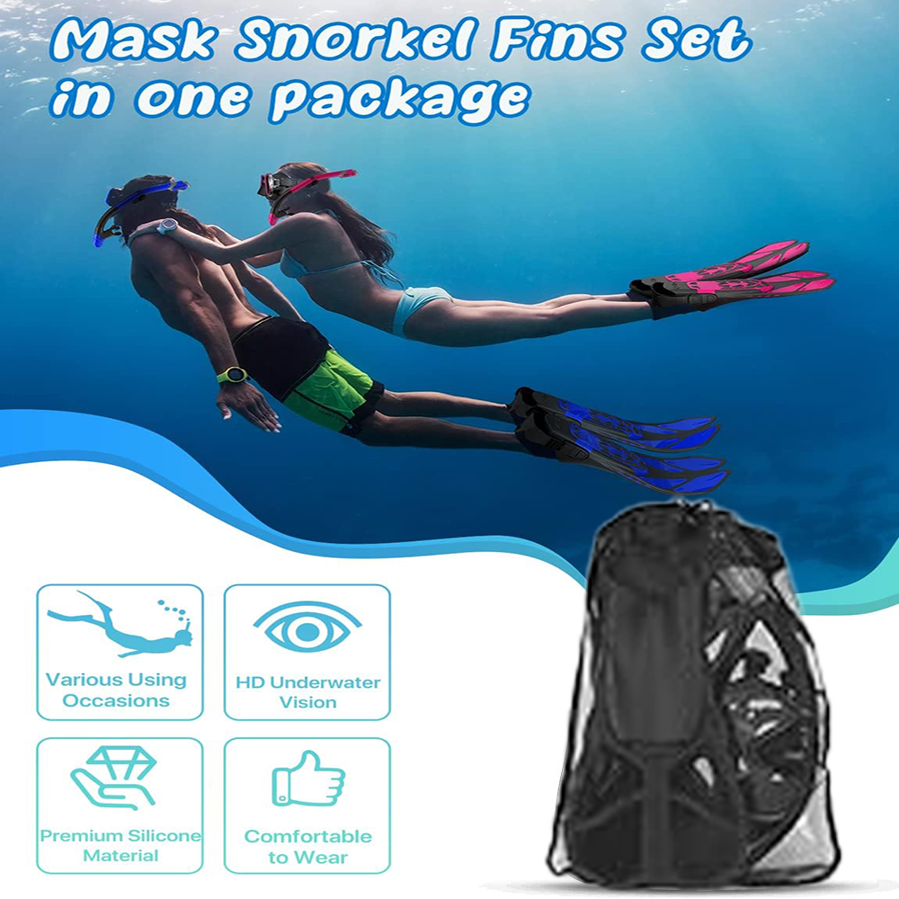 Mask Fins Snorkel Set, Snorkel - Freediving Mask Set 评论和价格